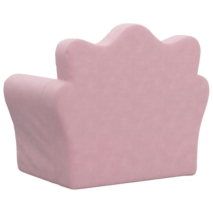 Poltrona per bambini in velluto rosa