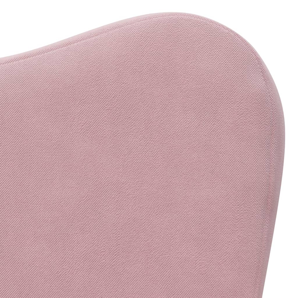 Poltrona per bambini in velluto rosa