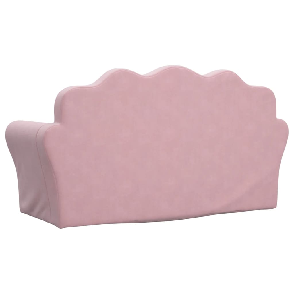 Pink Velvet Children's Sofa