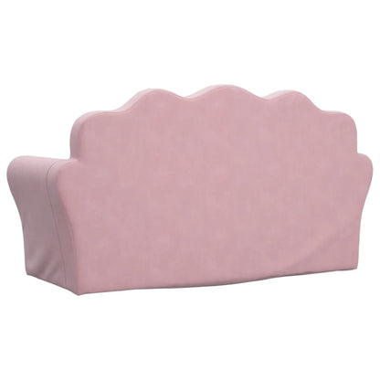Pink Velvet Children's Sofa