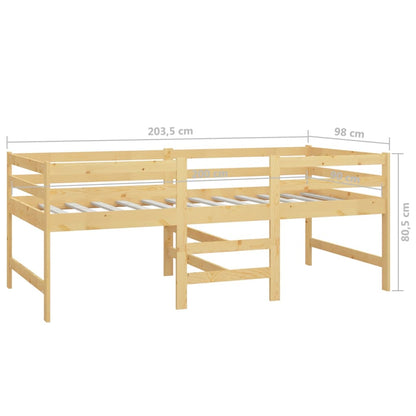 Mittlerer Bett, massives Mezzanin 90x200 cm
