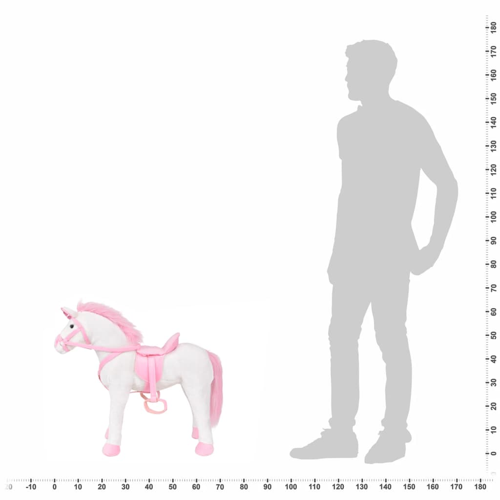 Jouet en peluche Licorne blanc et rose