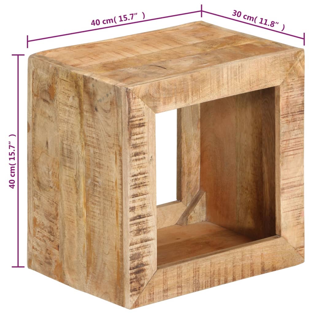Tabouret 40x30x40cm Bois de manguier CUBE