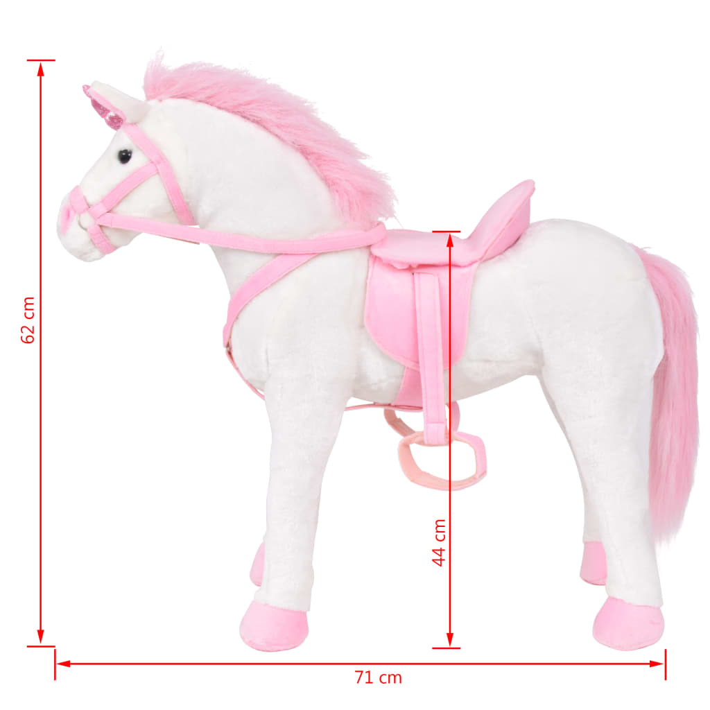 Jouet en peluche Licorne blanc et rose