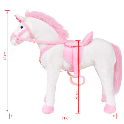 Jouet en peluche Licorne blanc et rose