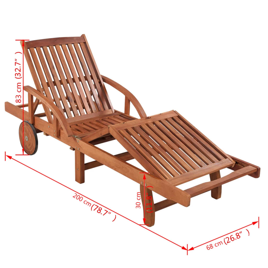 Chaise longue Transat ACACIA avec coussin