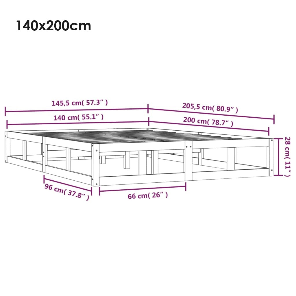 Luffy solid wood white bed
