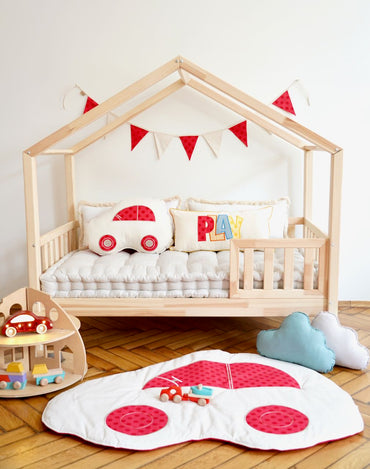 Tapis moelleux pour enfant Voiture "Red dots"