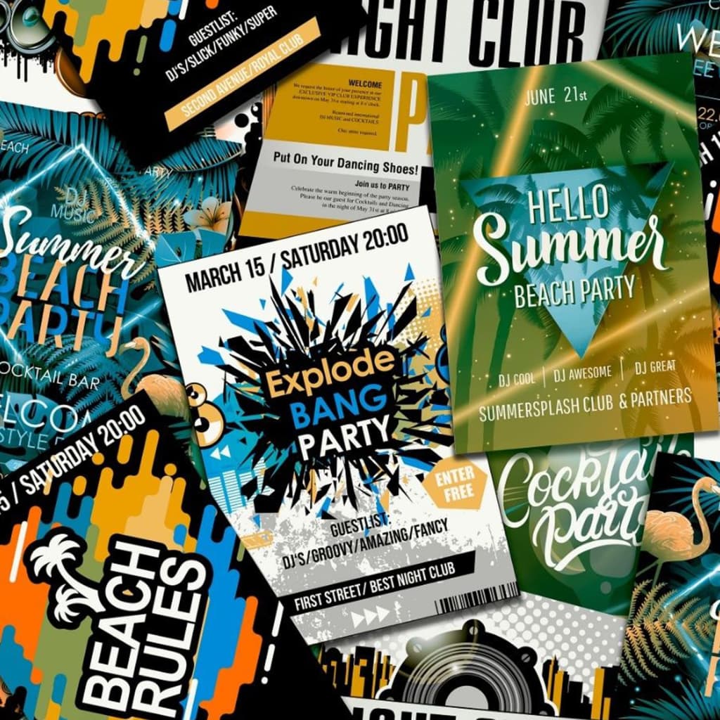 Good Vibes Papier peint Club Posters Vert et orange