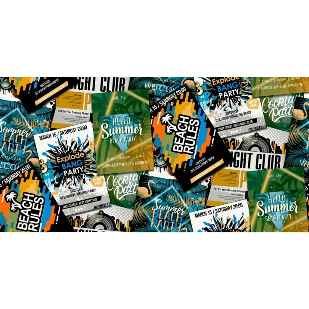 Good Vibes Papier peint Club Posters Vert et orange