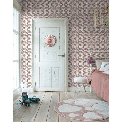 Good Vibes Papier peint Hexagon Pattern Rose et violet