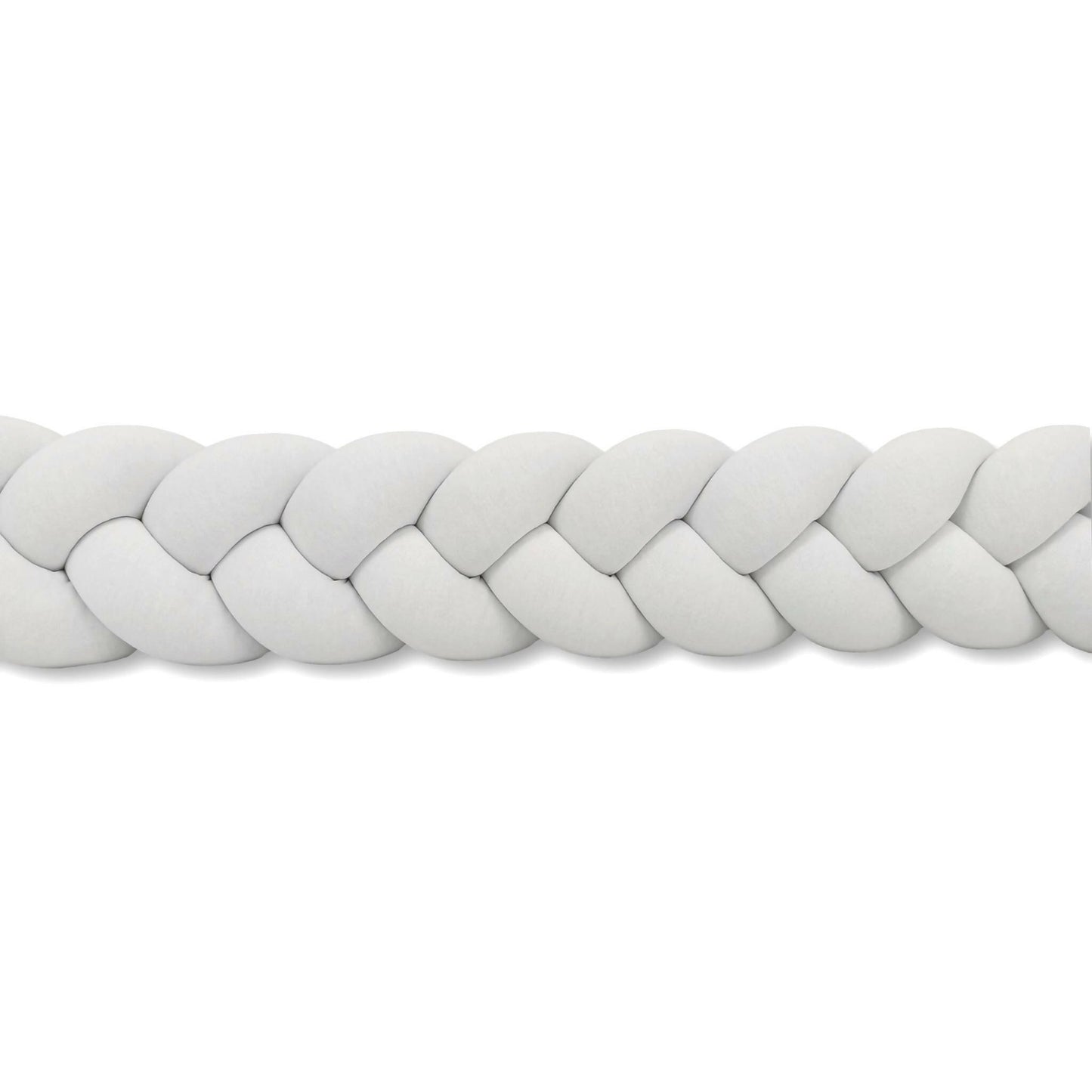White braided bed bumper