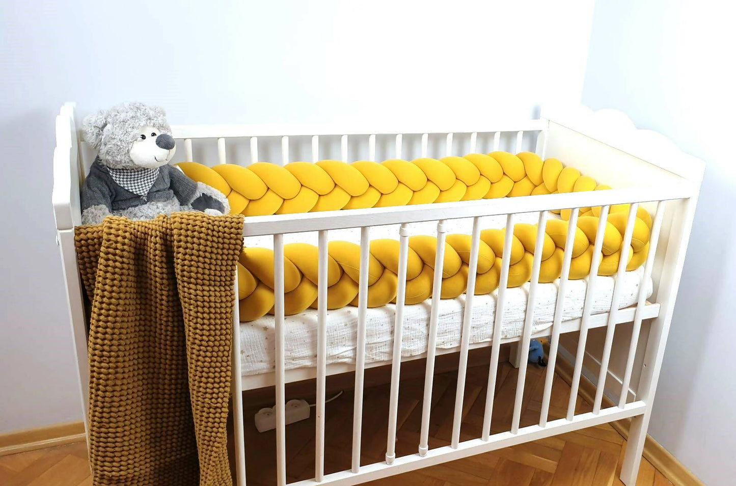 Mustard braided bed bumper