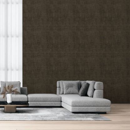 Zero Papier peint Faux Uni Linen Marron