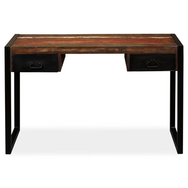 Oficina con 2 cajones de madera de recuperación masiva 120x50x76 cm
