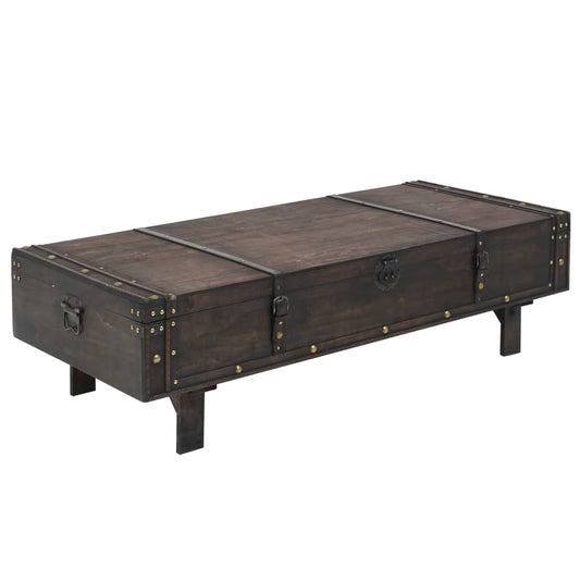 Mesa de café de madeira sólida estilo vintage 120cm Coxon