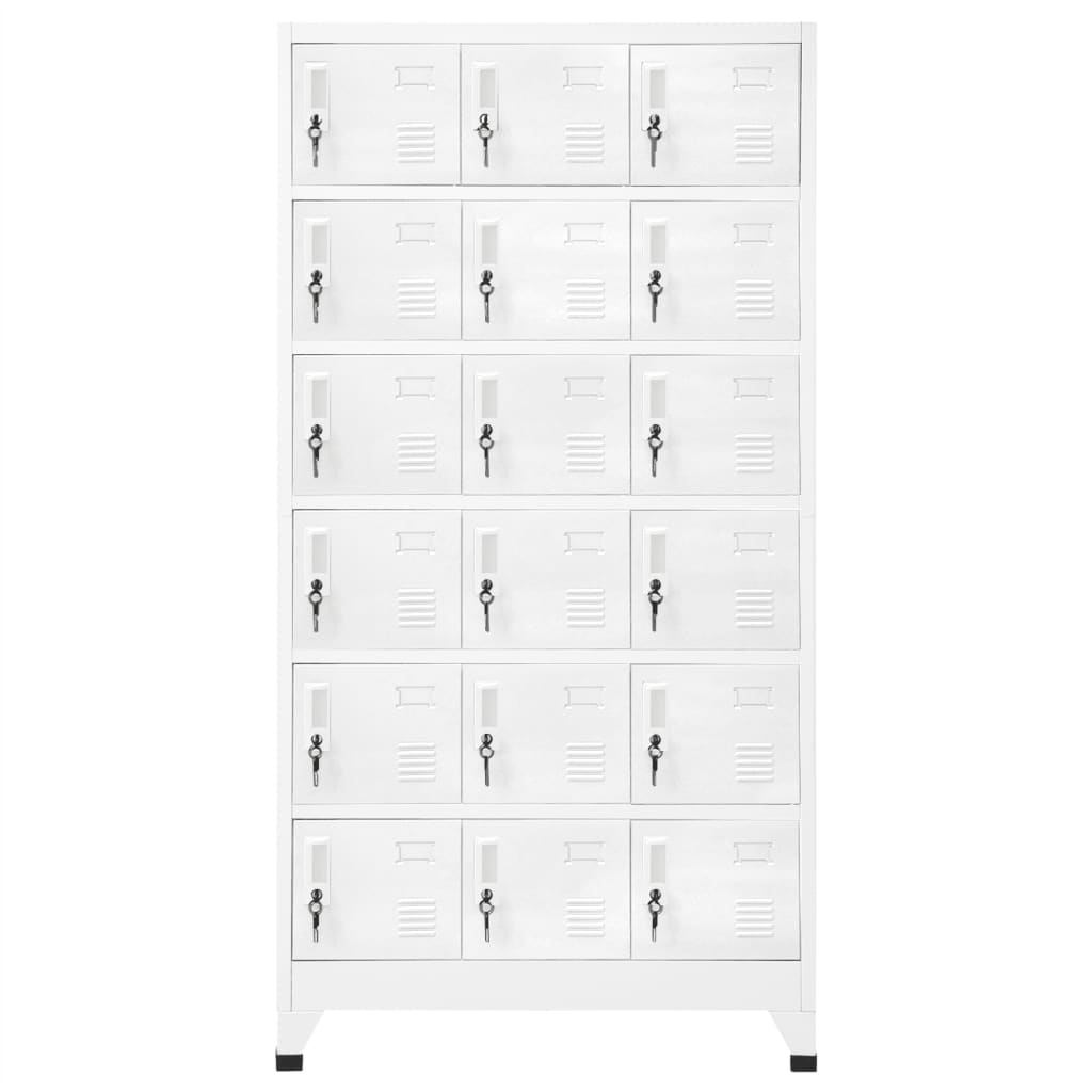 Armoire à casier avec 18 compartiments Métal 90x40x180 cm