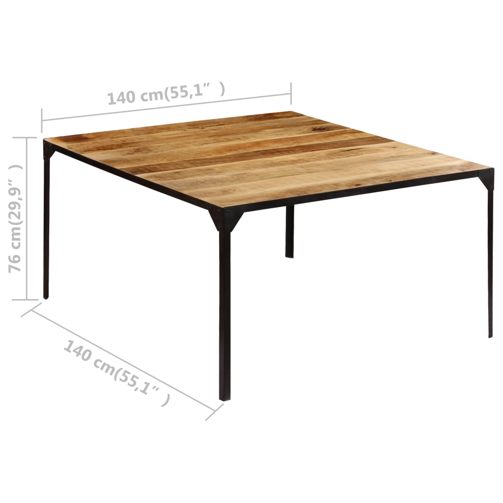 Table à manger Carrée 140x140cm Bois de manguier massif