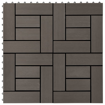 Carreau de terrasse 11 pcs WPC 30 x 30 cm 1 m² Marron foncé