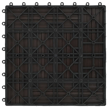 Carreau de terrasse 11 pcs WPC 30 x 30 cm 1 m² Marron foncé