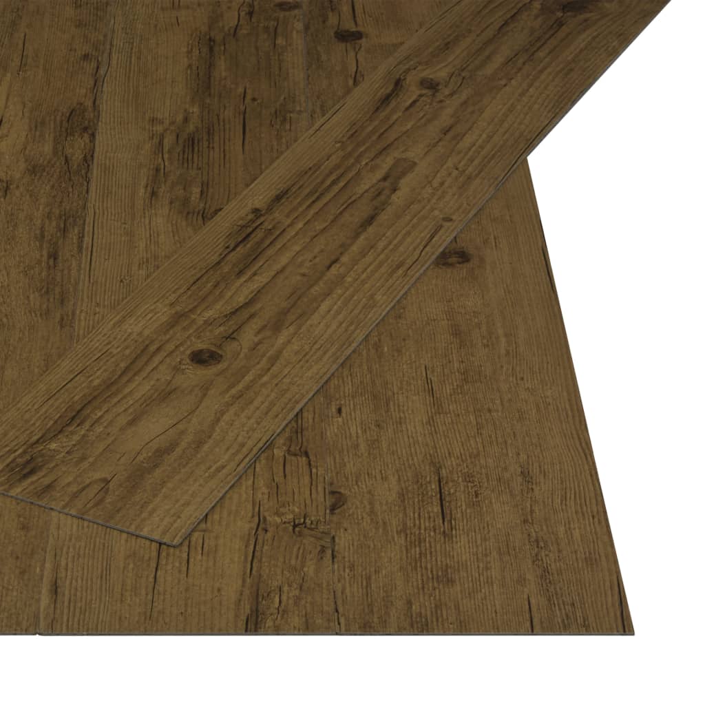 Planches de sol autoadhésives 4,46 m² 3 mm PVC Marron naturel
