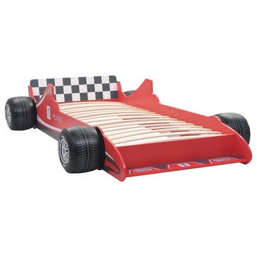 Lit voiture de course pour enfants 90 x 200 cm Rouge