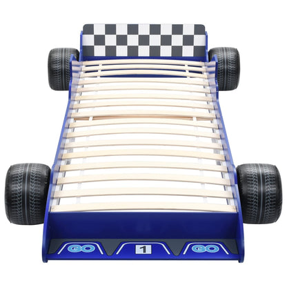 Lit voiture de course pour enfants 90 x 200 cm Bleu