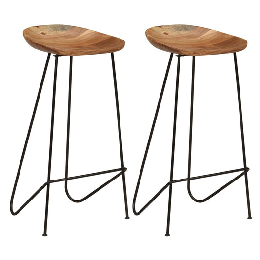 Tabourets de bar ELEGANCE lot de 2 bois d'acacia massif