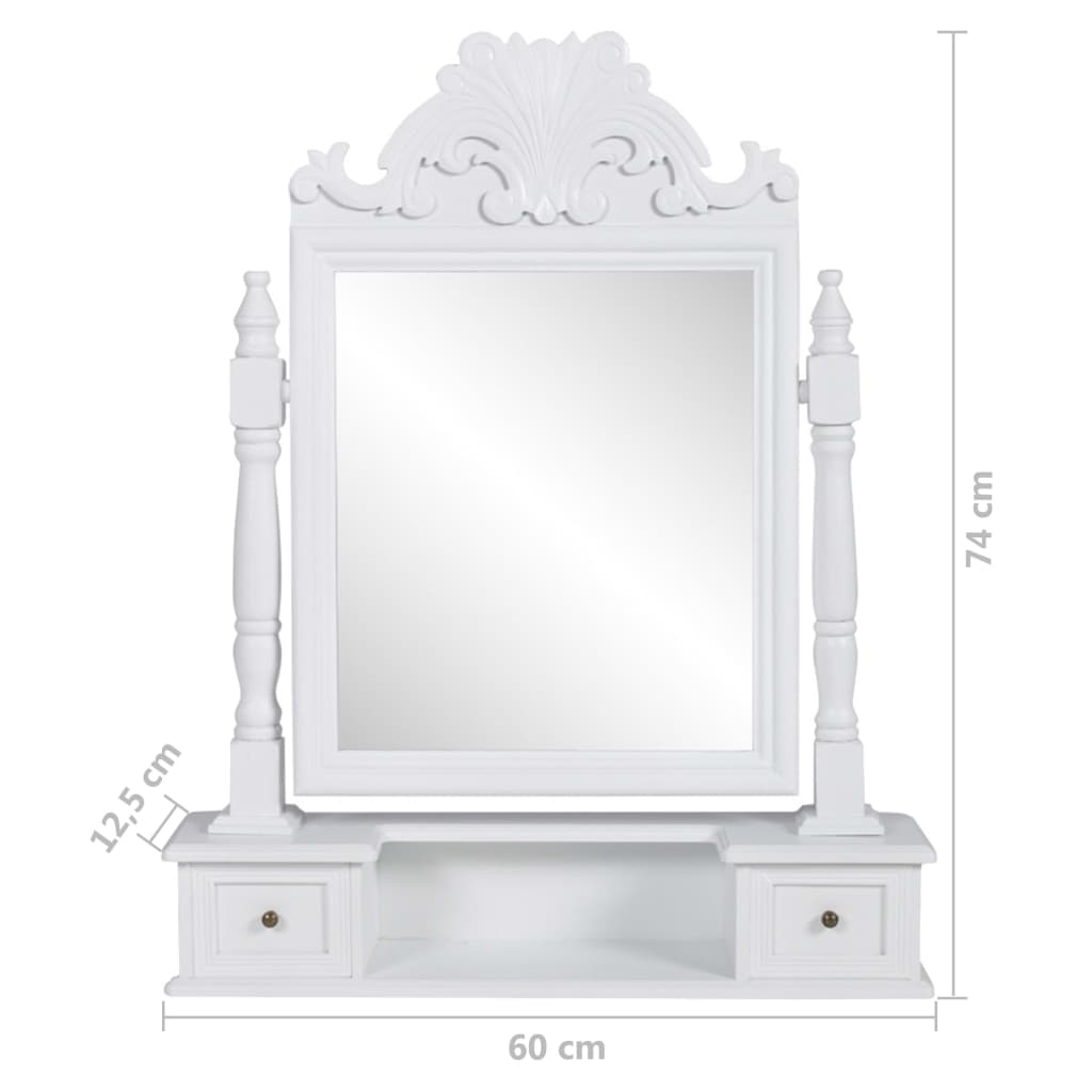 Coiffeuse avec miroir pivotant REGINA MDF