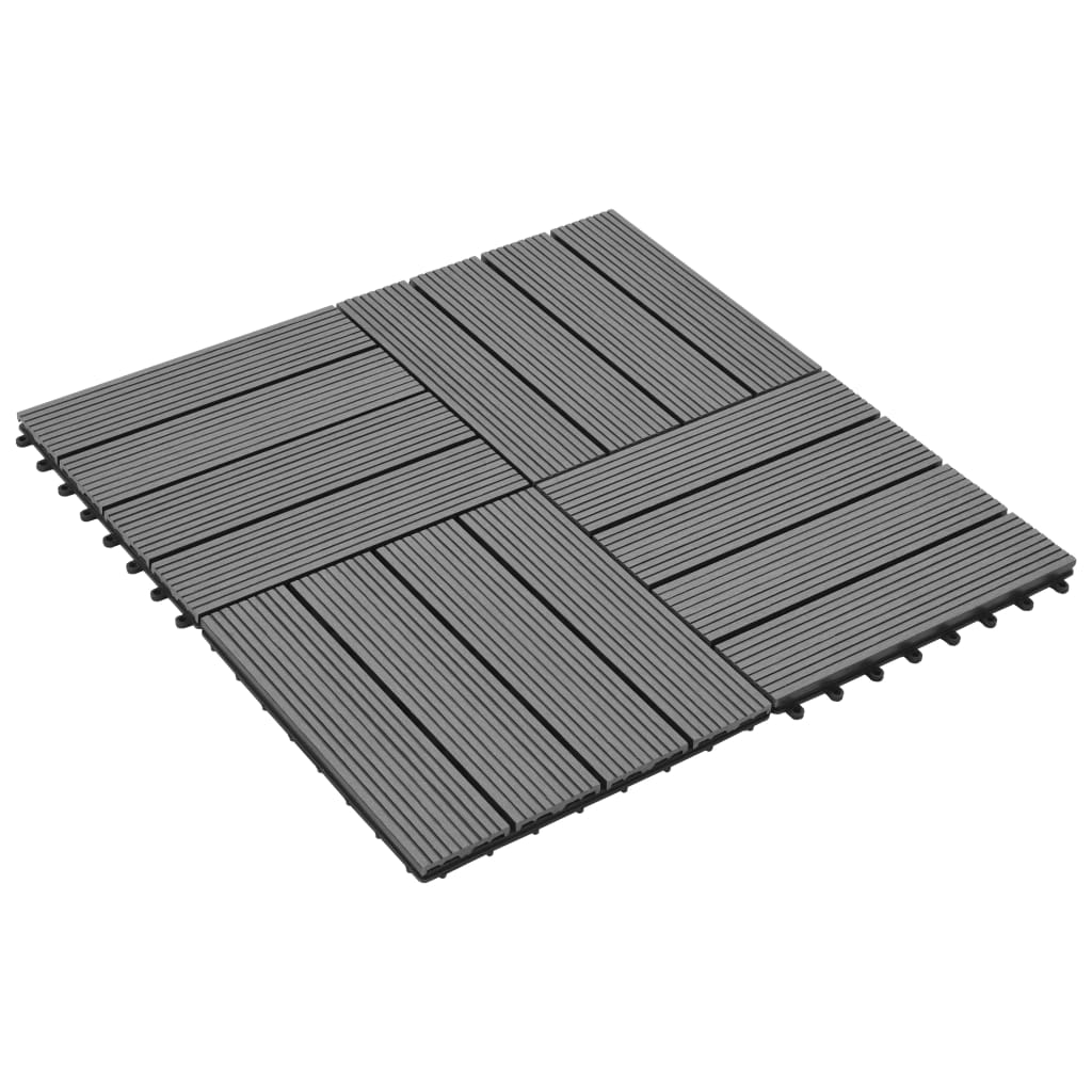 Carreaux de terrasse WPC 30x30 cm 11 pcs 1 m2 Gris