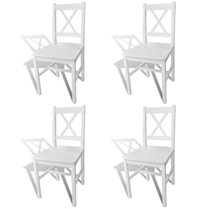 Chaises à manger lot de 4 blanc bois de pin
