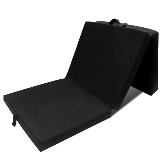 Foldable floor mattress 190 x 70 x 9 cm black