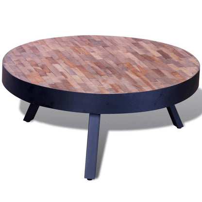 Tavolo rotondo in legno di teak riciclato