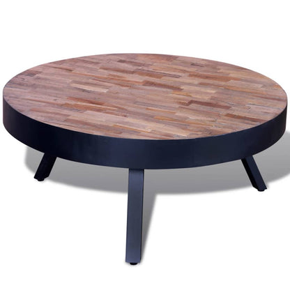 Tavolo rotondo in legno di teak riciclato