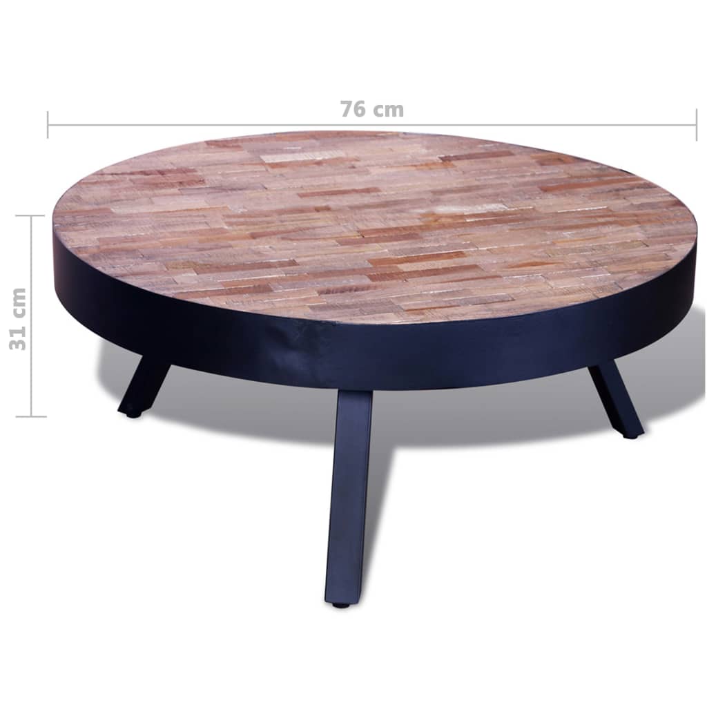 Tavolo rotondo in legno di teak riciclato