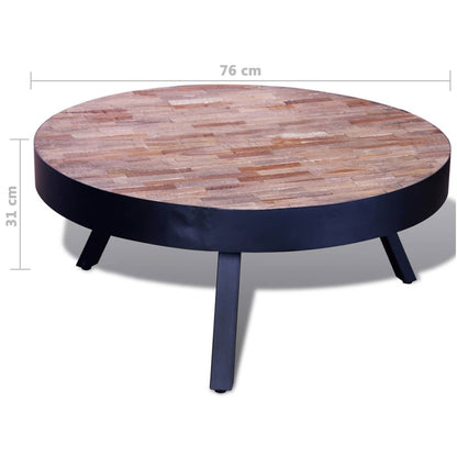 Tavolo rotondo in legno di teak riciclato