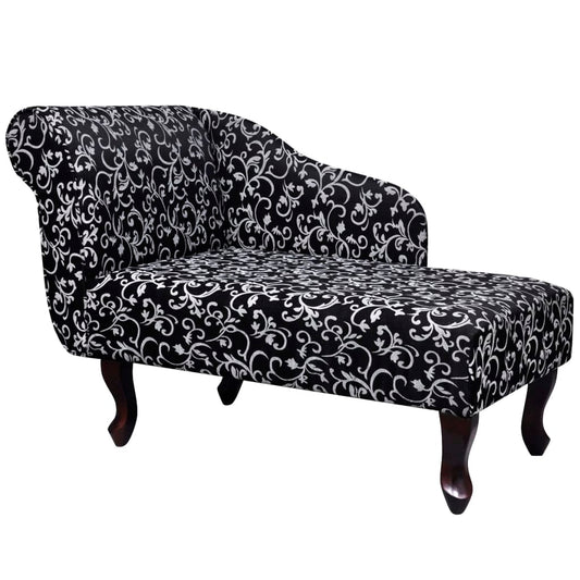 Méridienne ROCOCO Noir et blanc Tissu