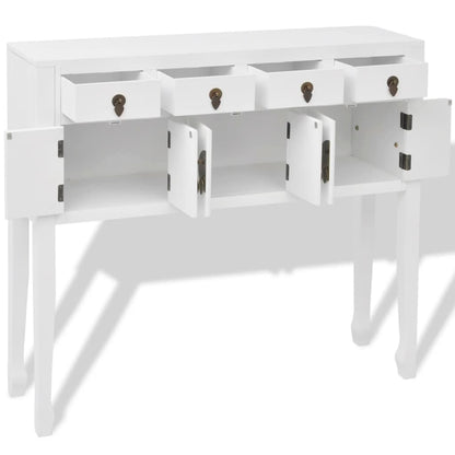 Buffet style chinois en bois massif Blanc