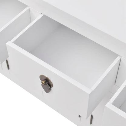 Buffet style chinois en bois massif Blanc