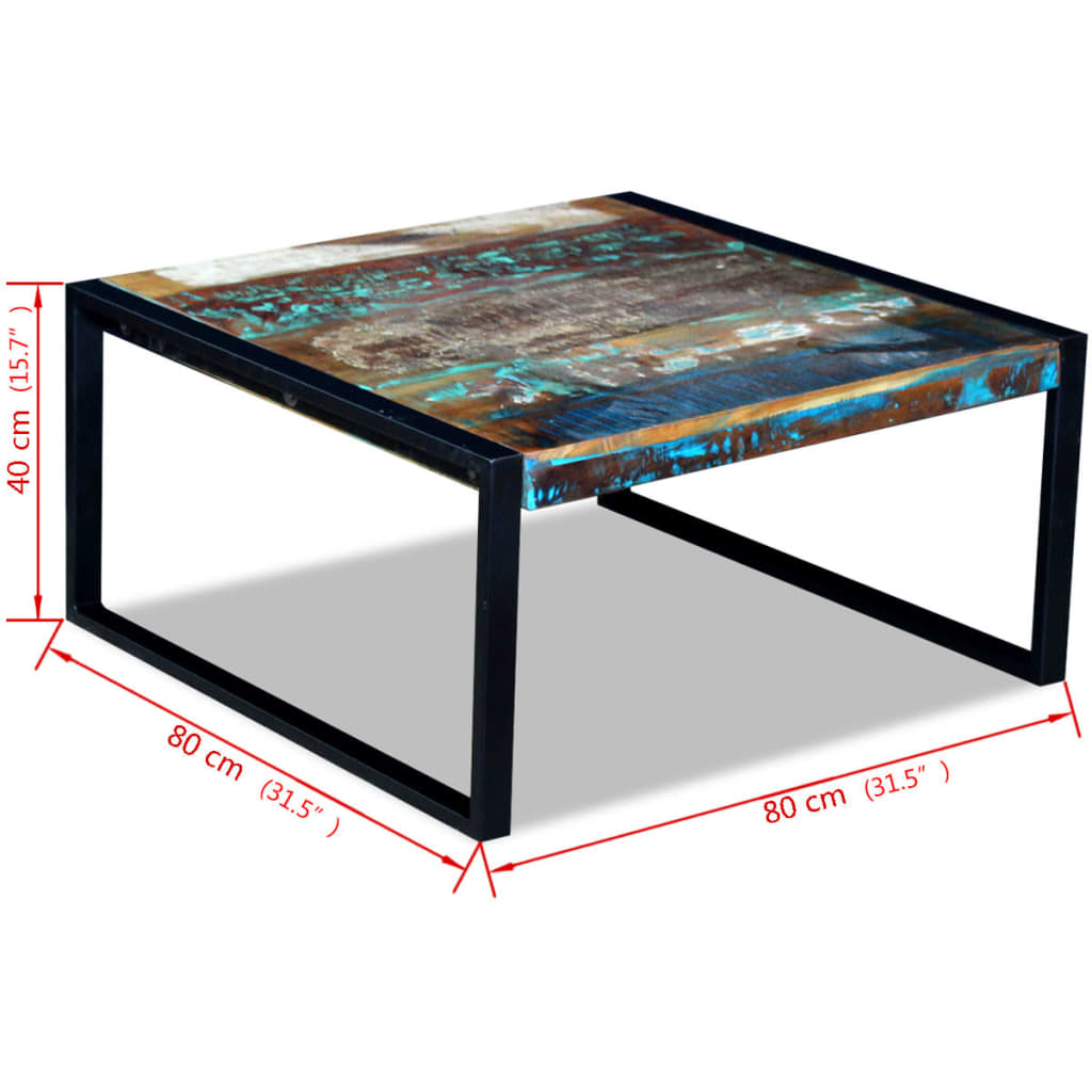 Table basse Bois de récupération massif 80cm