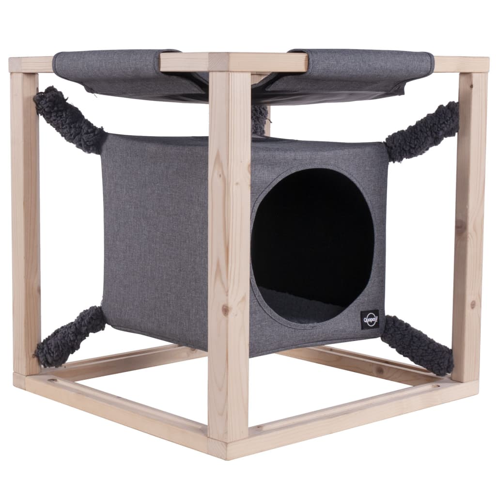 Quapas! Lit pour chats avec hamac CATCUBE bois