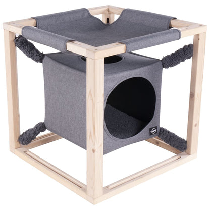 Quapas! Lit pour chats avec hamac CATCUBE bois