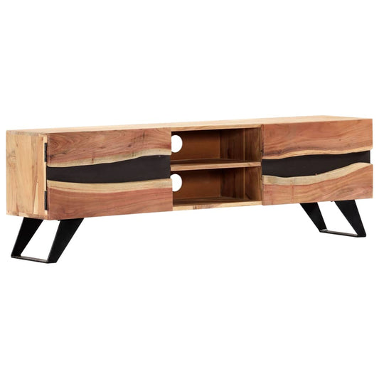 Meuble TV design Acacia massif ZEBRA