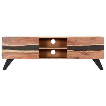 Meuble TV design Acacia massif ZEBRA