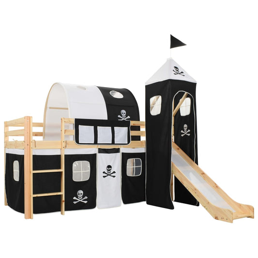 Mezzanine -Bett für Kinder mit Rutsche und Megan Pin Dressing 90x200 cm
