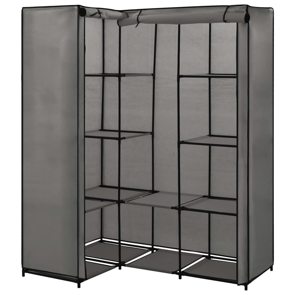Armario de la esquina gris 130 x 87 x 169 cm