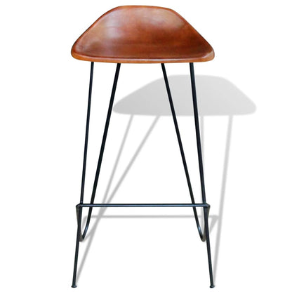 Lot bar chairs of 4 leather brown true orphan leather