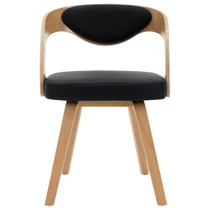 Chaises de salle à manger lot de 2 noir bois courbé et similicuir BEGIN