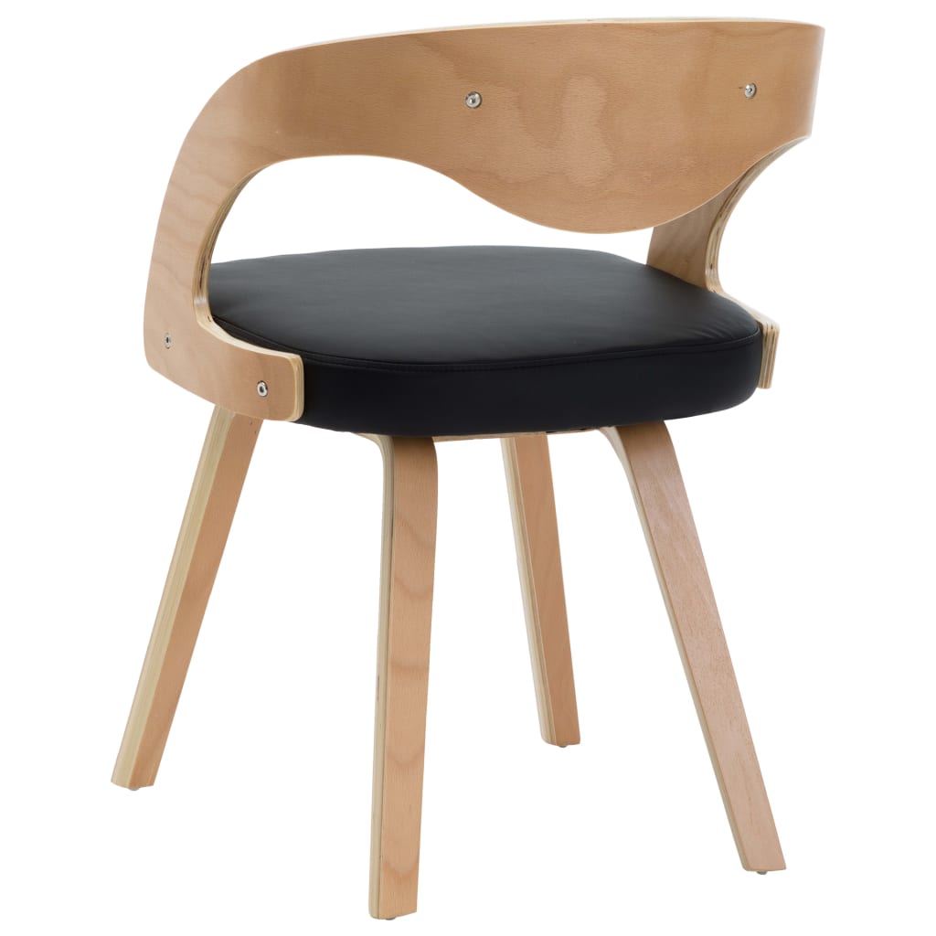Chaises de salle à manger lot de 2 noir bois courbé et similicuir BEGIN