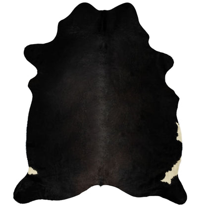 Tapis en peau de vache véritable Noir 150 x 170 cm